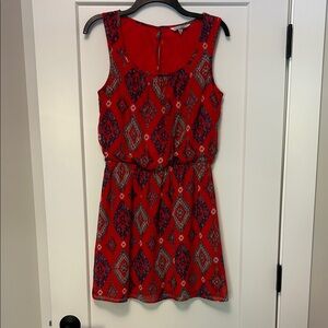 Speechless Red Geometric Mini Dress